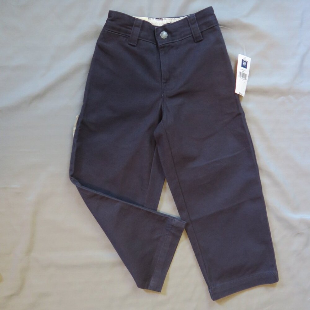 GAP Kids Easy Fit Navy Blue Pants, Regular Fit, Straight Leg  Size 4 Slim   NWT